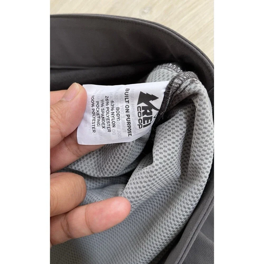 REI Co-op Men's Gray Track Pants 40W x 30L Semi-Fitted Zip Pocket Activated